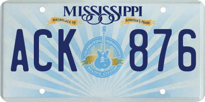 MS license plate ACK876