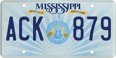 MS license plate ACK879