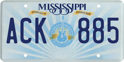 MS license plate ACK885