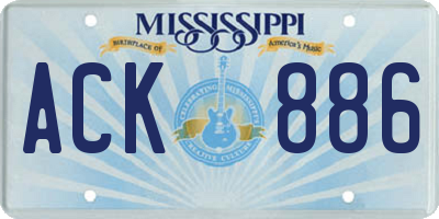 MS license plate ACK886