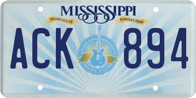 MS license plate ACK894