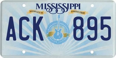 MS license plate ACK895