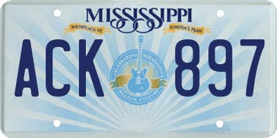 MS license plate ACK897