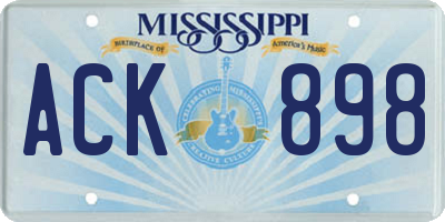 MS license plate ACK898