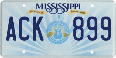 MS license plate ACK899