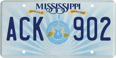 MS license plate ACK902