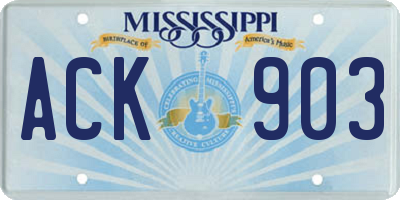 MS license plate ACK903