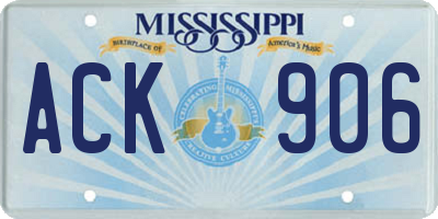 MS license plate ACK906