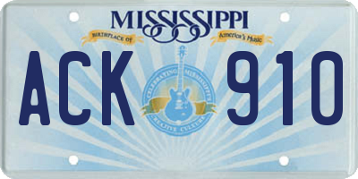 MS license plate ACK910