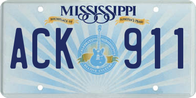 MS license plate ACK911