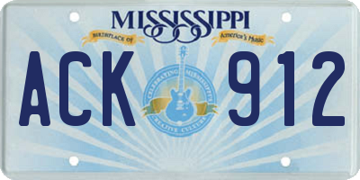 MS license plate ACK912