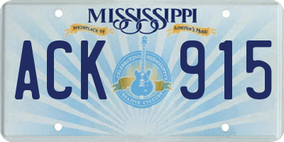 MS license plate ACK915