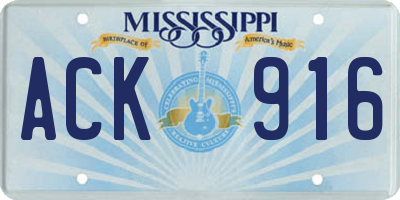 MS license plate ACK916