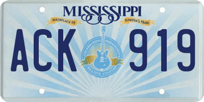 MS license plate ACK919