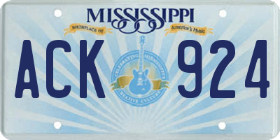 MS license plate ACK924