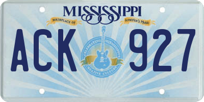MS license plate ACK927