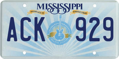 MS license plate ACK929