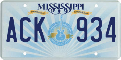MS license plate ACK934