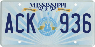 MS license plate ACK936