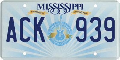 MS license plate ACK939