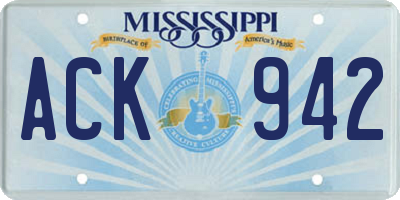 MS license plate ACK942