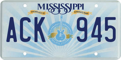 MS license plate ACK945