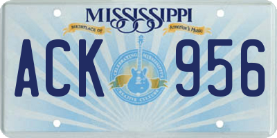 MS license plate ACK956