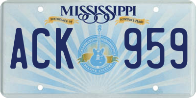 MS license plate ACK959