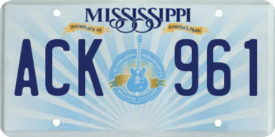 MS license plate ACK961