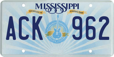 MS license plate ACK962