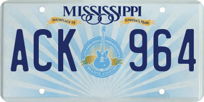 MS license plate ACK964