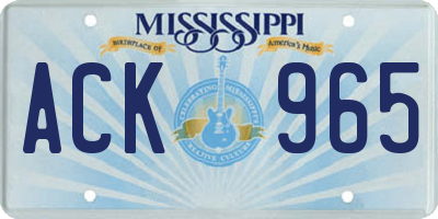 MS license plate ACK965