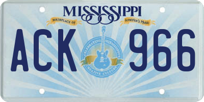 MS license plate ACK966