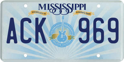 MS license plate ACK969