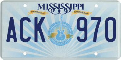MS license plate ACK970