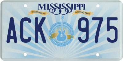 MS license plate ACK975