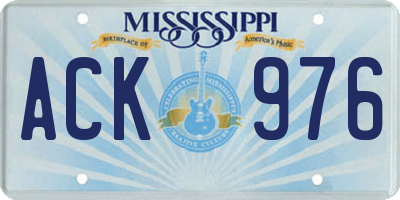 MS license plate ACK976
