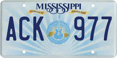 MS license plate ACK977