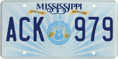 MS license plate ACK979
