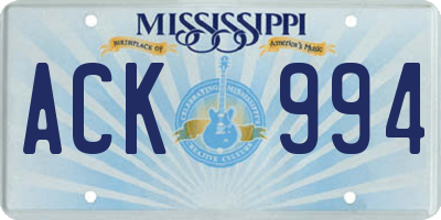MS license plate ACK994