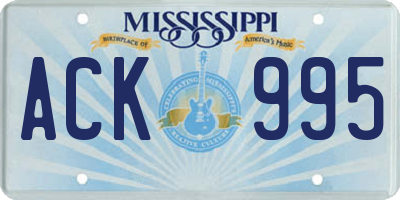 MS license plate ACK995