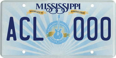 MS license plate ACL000
