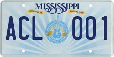 MS license plate ACL001