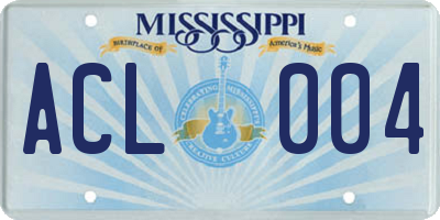 MS license plate ACL004