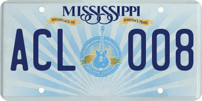 MS license plate ACL008