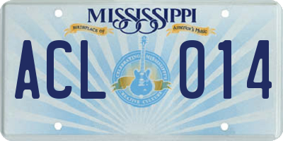 MS license plate ACL014