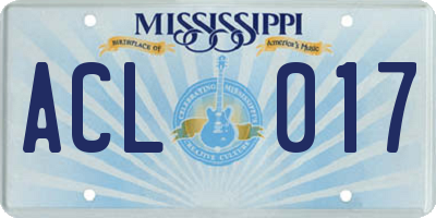 MS license plate ACL017