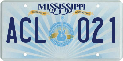 MS license plate ACL021