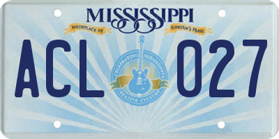 MS license plate ACL027