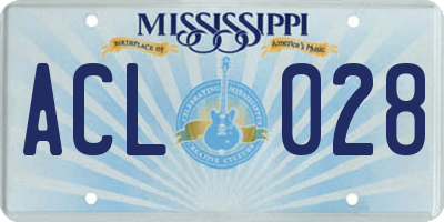 MS license plate ACL028